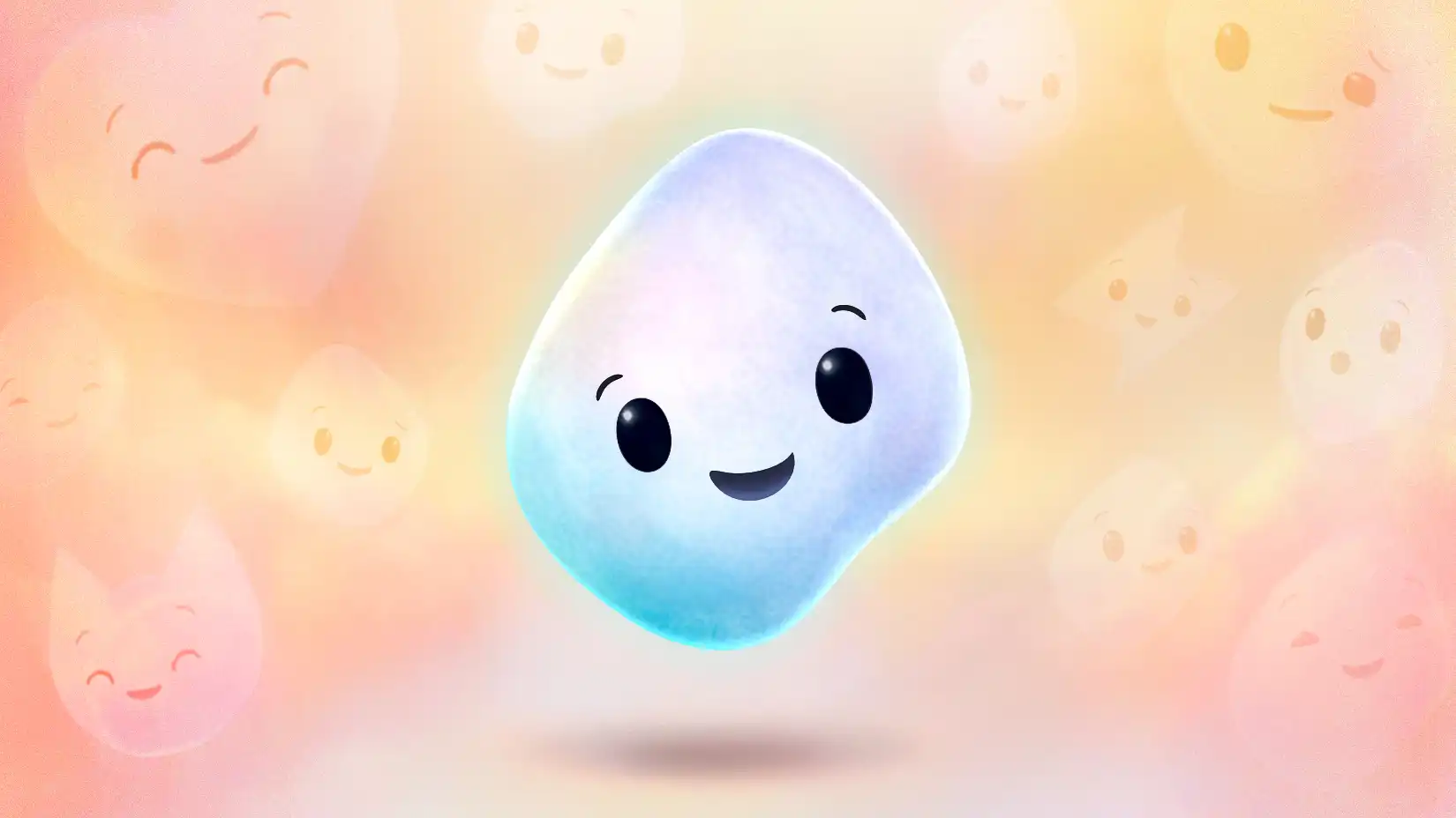 Hình ảnh linh vật Mico mới, đại diện cho chế độ giọng nói của Microsoft Copilot, có thiết kế khối chất lỏng màu hồng xanh tươi vui và biểu cảm.